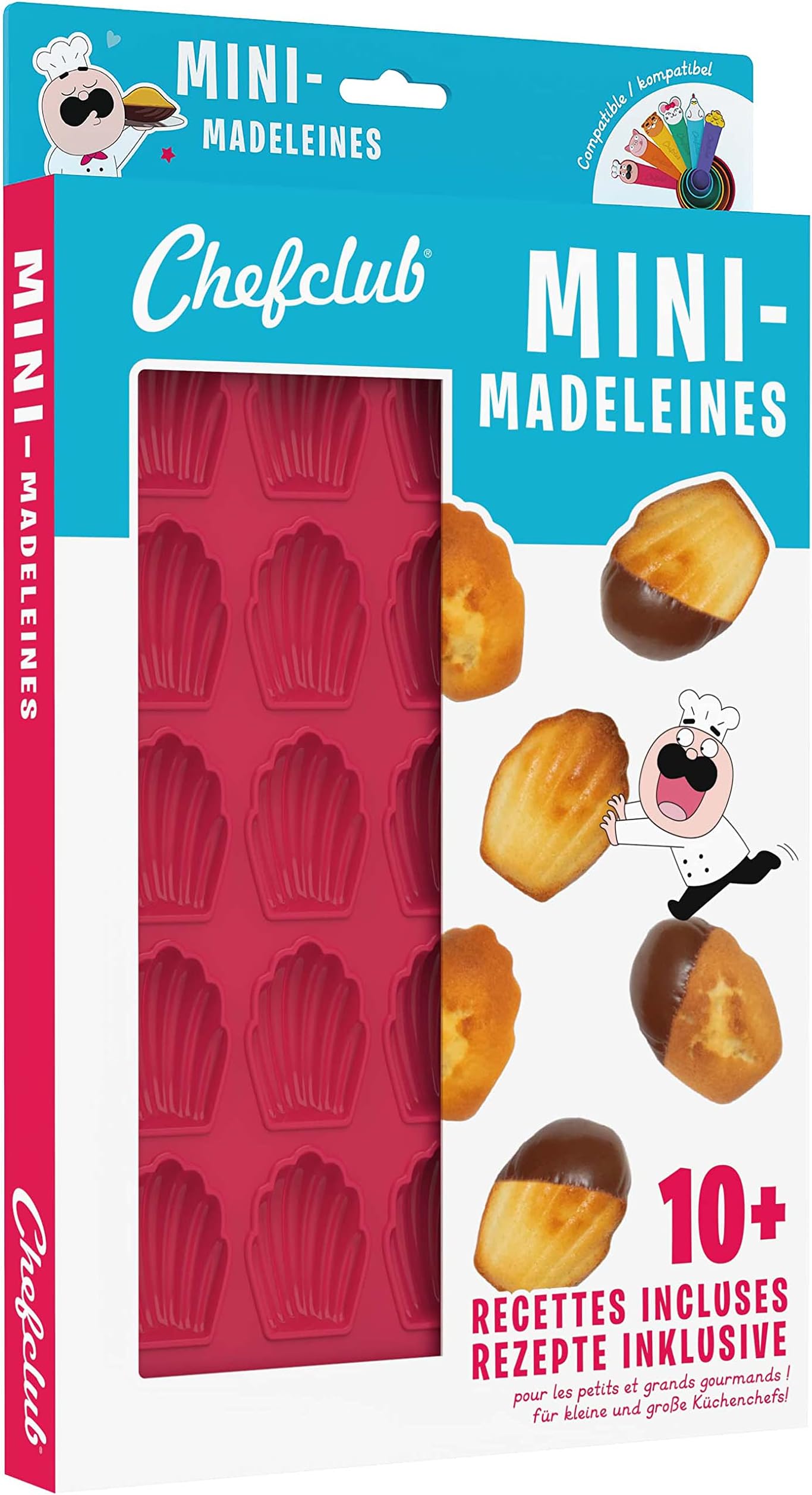 Moules à Madeleines Antiadhésifs - Lot De 2, 12 Trous Chacun - Acier Au Carbone, Dorés
