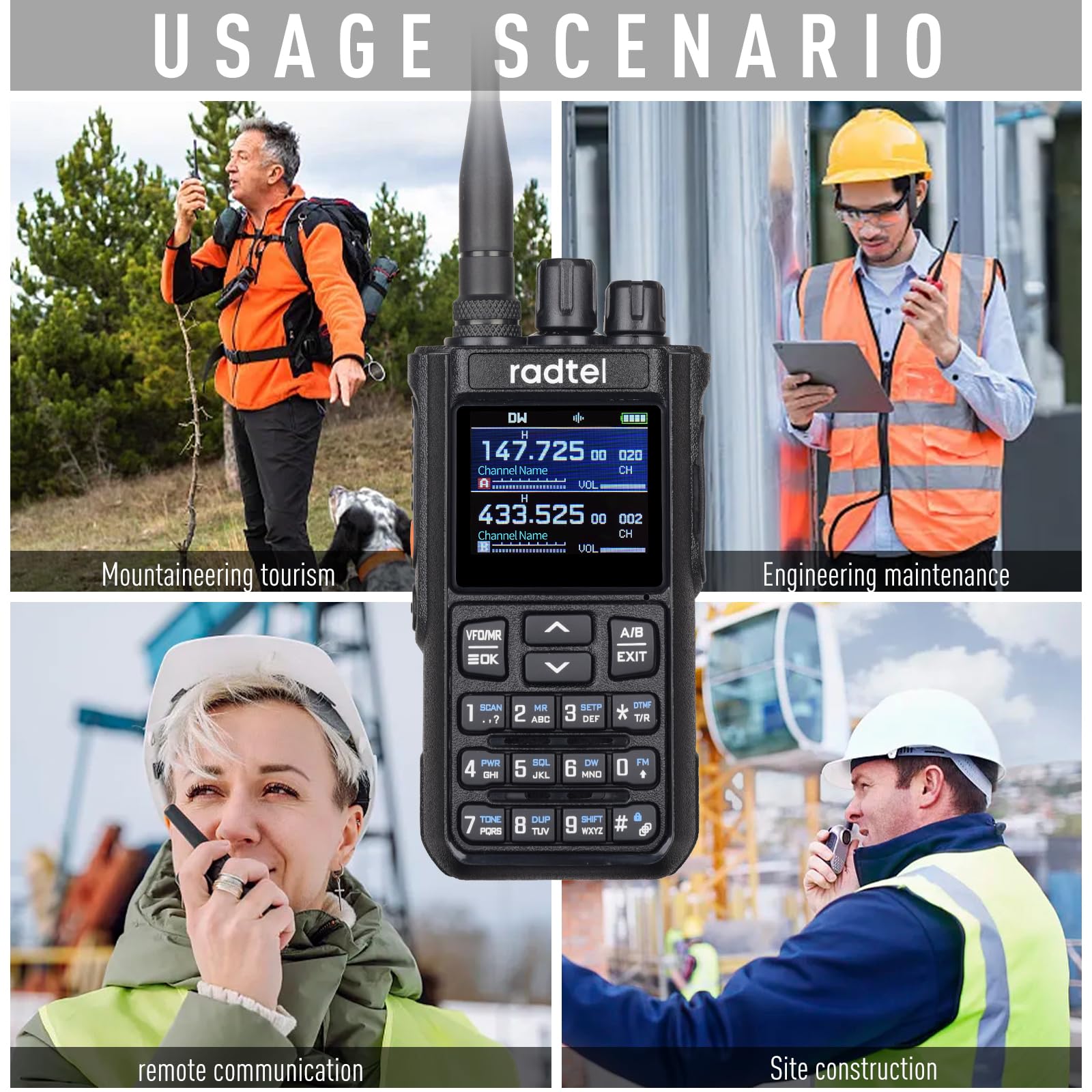 Walkie Talkie Radtel RT-900 | Portatile 8W Long Range | VHF/UHF 256 Canali | Batteria 2200mAh | Programmabile Via Bluetooth - Foto 6