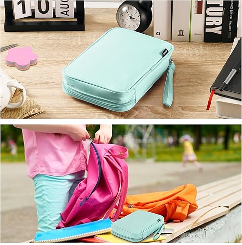 Miniatura 63 de Zannaki - cartuchera de gran capacidad para marcadores, lápices, lapiceras, papeles y sobres de carta, portador para billetera, diario, secundaria