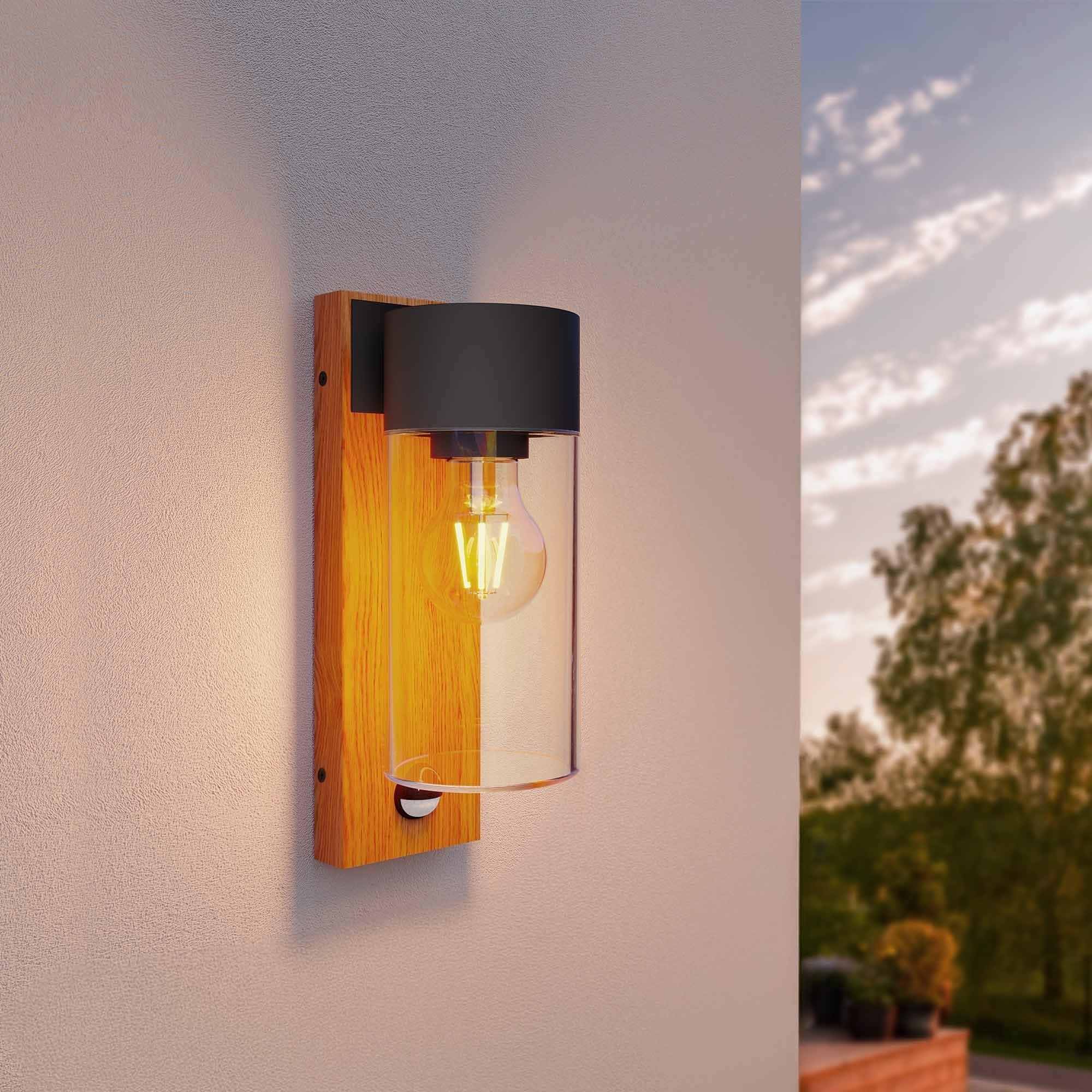 Ledvion applique murale Wandlampe Holz avec détecteur effet bois E27 IP44