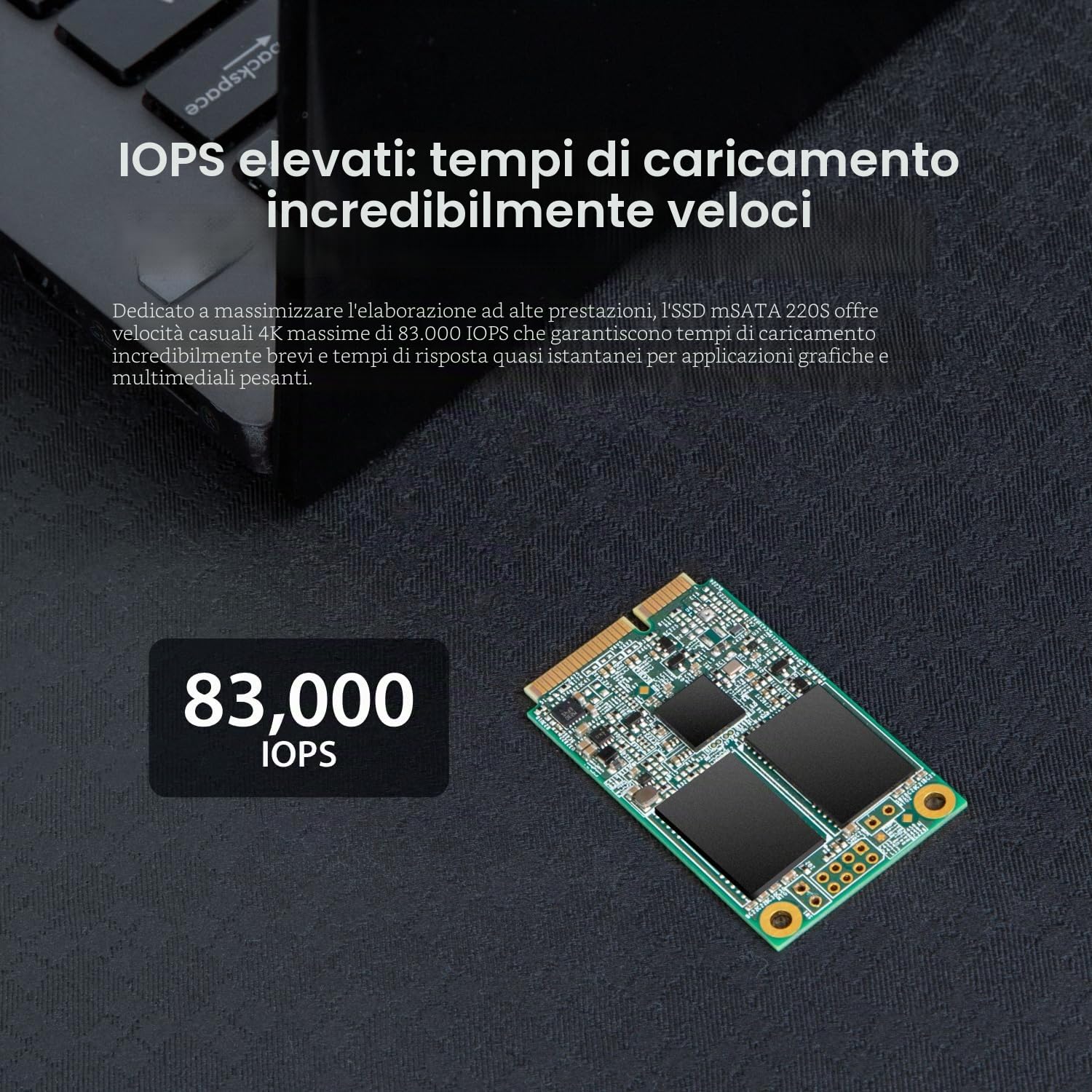 Transcend SSD 64 GB MSA220S mSATA 3D NAND, SATA3