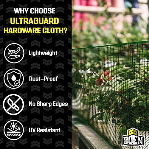 Miniatura 9 de BOEN Red de malla de plástico de 2 x 15 pies, color blanco, barrera de protección de árbol de conejos, ciervos y roedores, protección de cubierta,