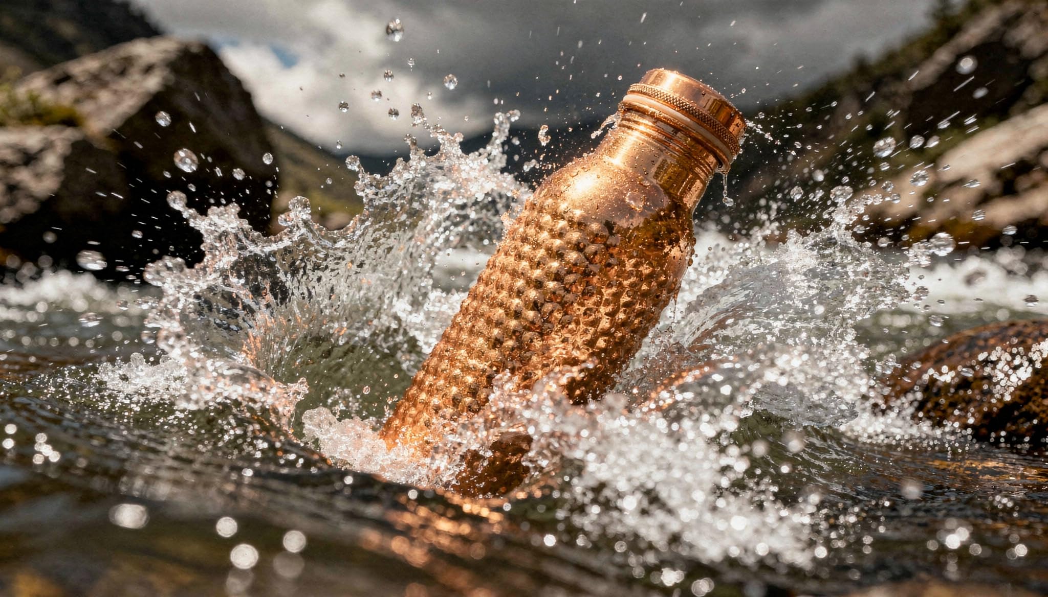 Borraccia in rame da 34 once con borsa per il trasporto in iuta, bottiglia in rame puro per acqua potabile, palestra, yoga, 1000 ml (1 bottiglia)