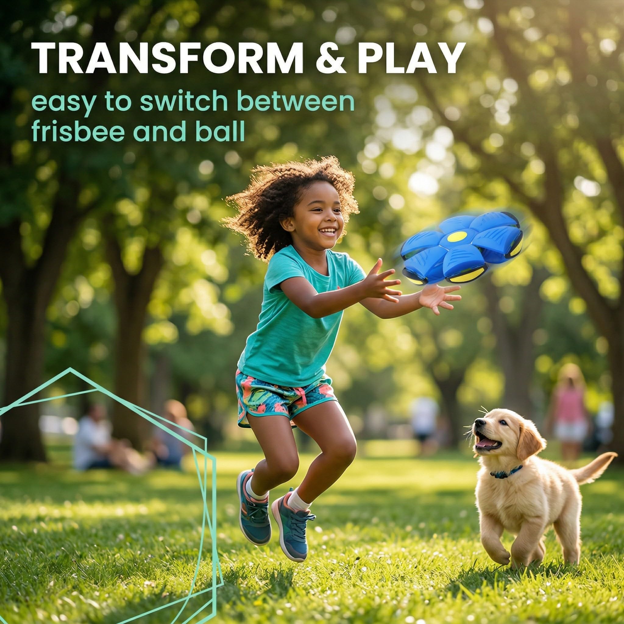 Metaball Mágica Pelota Voladora Rebotante para Niños, Disco Volador Mágico, Juegos de Jardín, Forma Doble Conmutable