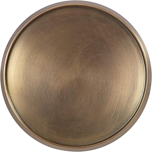 Miniatura 9 de Kate and Laurel Sanzo - Mesa moderna de pedestal para bebidas; 9 x 9 x 23; latón antiguo y negro; mesa auxiliar decorativa con mesa martillada para