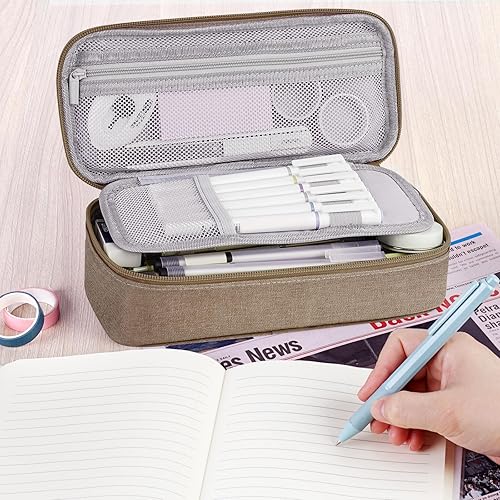 Vista 41 de WEMATE Estuche grande para lápices, bolsa para lápices de gran capacidad, bolsa de almacenamiento de alta capacidad, organizador de caja, estuche