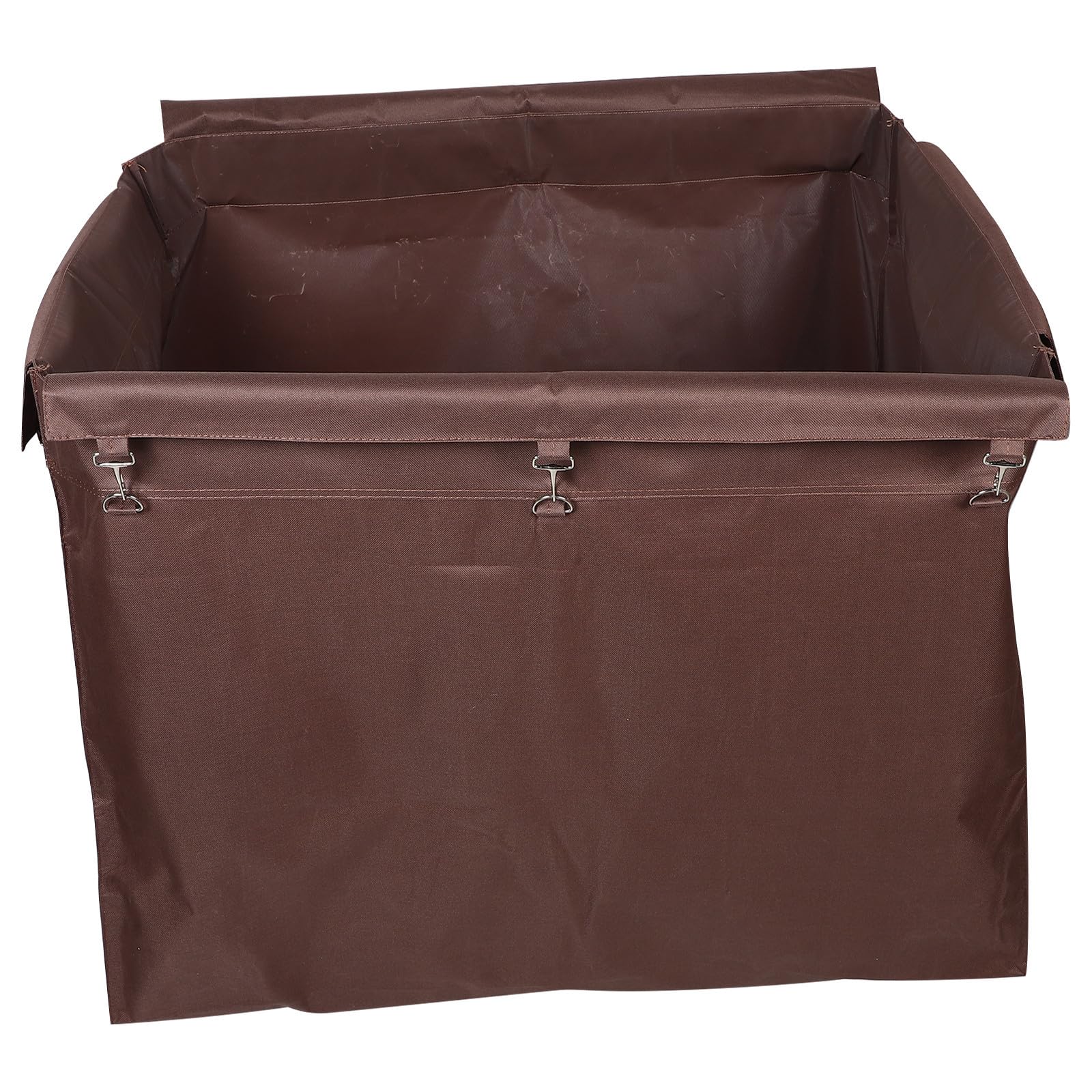 iplusmile Bolsa Forro para Carrito de Lavandería, Bolsa Colgante para Ropa Sucia, 12l, Rectangular, Oxford y Metal, Color Café, Ganchos Metálicos, para Toallas y Sábanas, Uso Doméstico