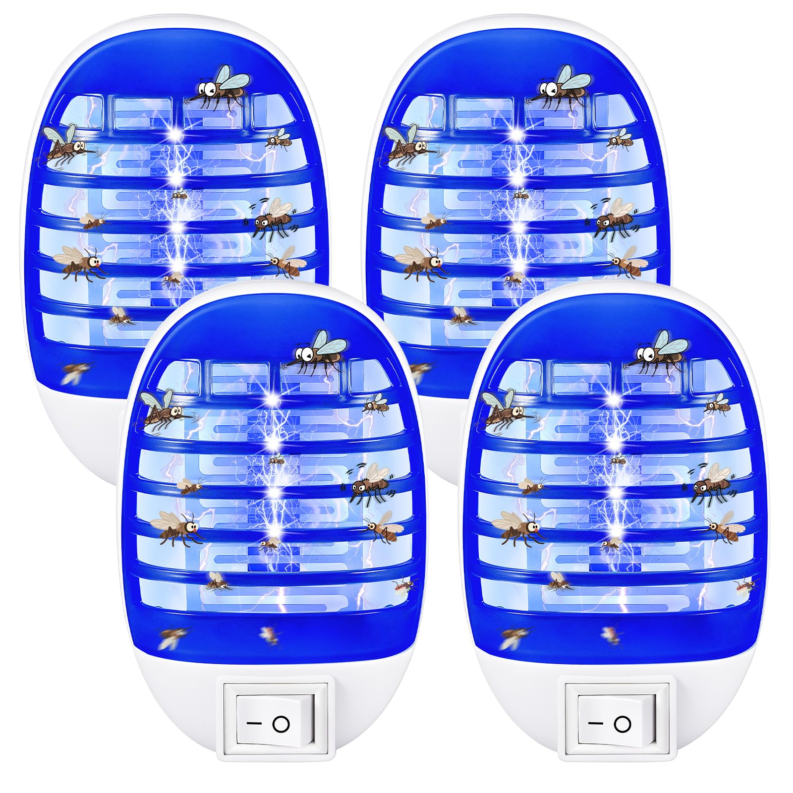 Photo 1 of 2026 Upgraded Bug Zapper Indoor Plug in, 4 Pack Mosquito Zapper Indoor Silent Bug Light Trap, Electric Fly Trap & Mosquito Killer with UV Light for Baby Room, Kitchen, Bedroom, Office