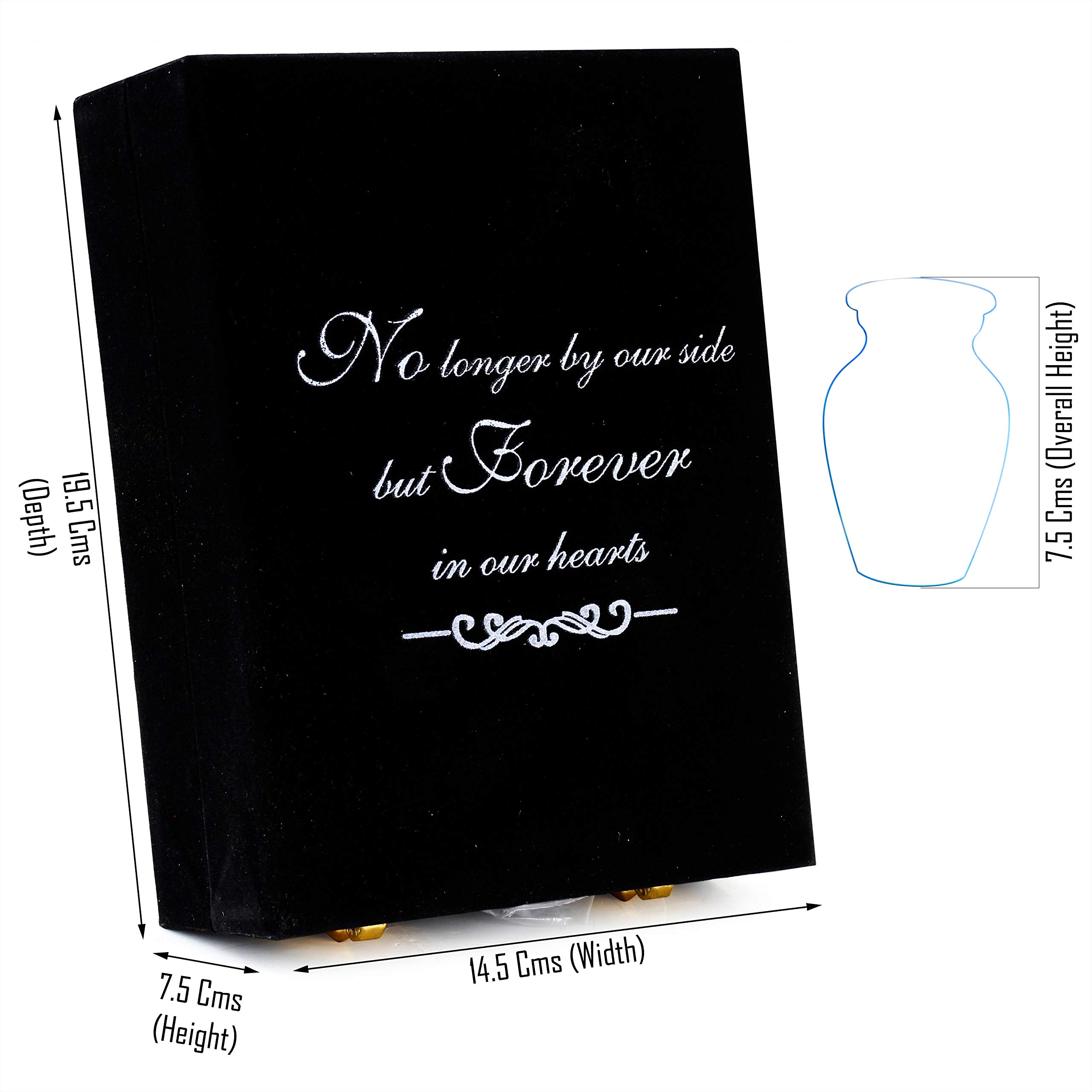 Keepsake Urns Small for Human Ashes Set of 4 | Mini Funeral Cremation Pot with Velvet Box | Cremated Remains Storage Container & Box (Capri Blue)