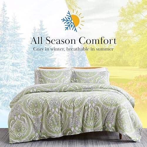 Miniatura 49 de Southshore Fine Living, Inc. Juego de edredón de 2 piezas, tamaño individual, juego de edredón floral con funda de almohada, pájaros y flores