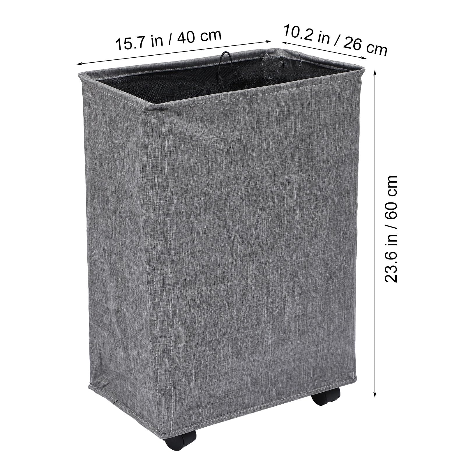 FUOYLOO Bolsa Plegable para Ropa Sucia Ruedas Capacidad 60L Cesto de Tela Asas para Dormitorio y Baño Organizador de Lavandería