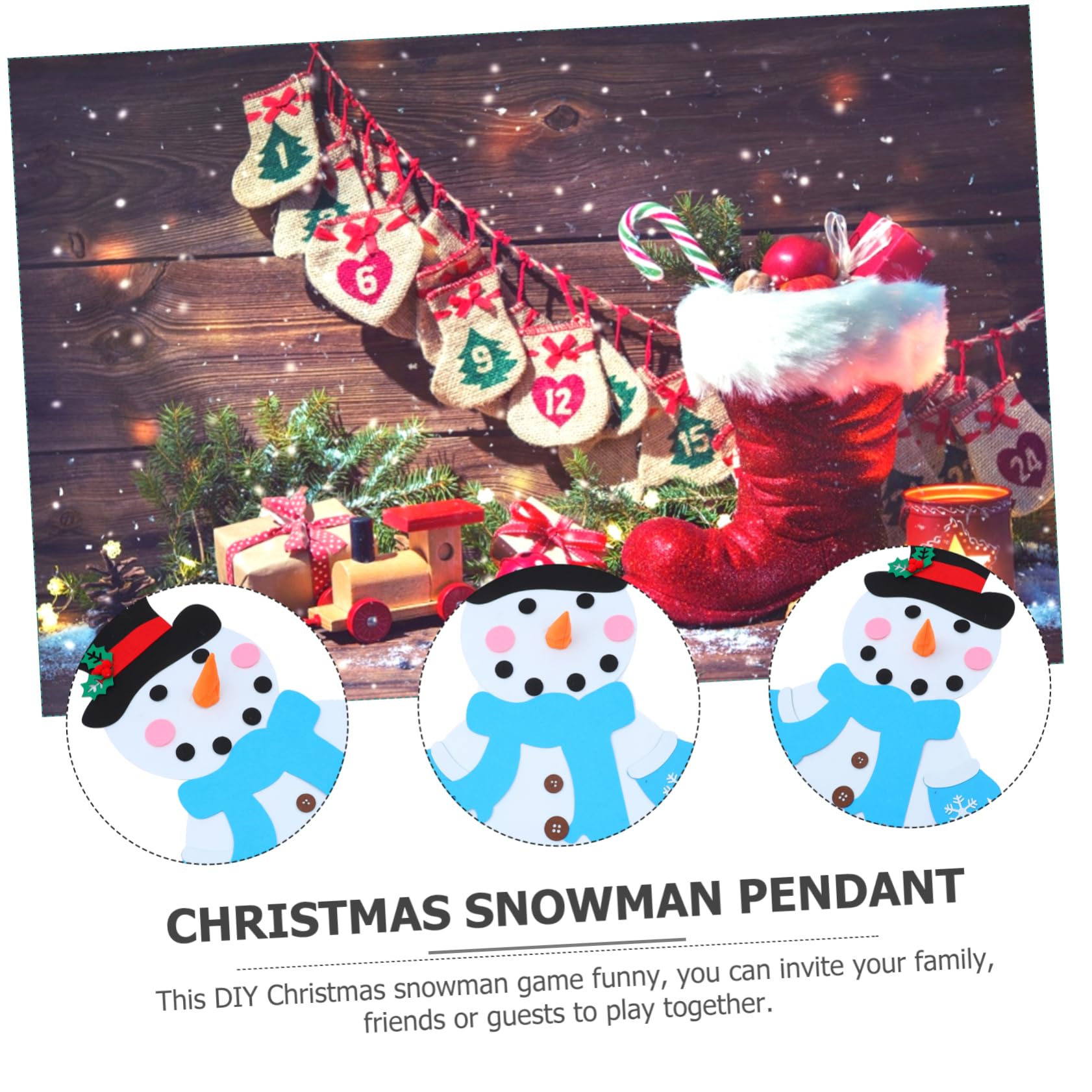 IMIKEYA 3 Sätze Ornament schneemann DIY Spiele kit weihnachtsschneemann bausatz selber Machen weihnachtsbasteln Weihnachts basteln Weihnachtsdekorationsset selber Machen Festivalbedarf