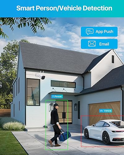 Miniatura 3 de ZOSI Cámara de seguridad para exteriores, cámara WiFi enchufable de 4MP con alarma de sonido de foco, visión nocturna a color, audio de 2 vías,