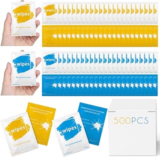 500 Pcs Individually Wrapped Flushable Wipes for Women Men Adults Kids Butt Wet Wipes Toilet Tissue Travel Butt Wipes Personal Cleansing Wipes for Hand Face Body Bathroom Daily Use (Stylish)