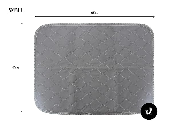 Foto 2 de 3 de Paquete de dos almohadillas reutilizables y lavables para mascotas en gris