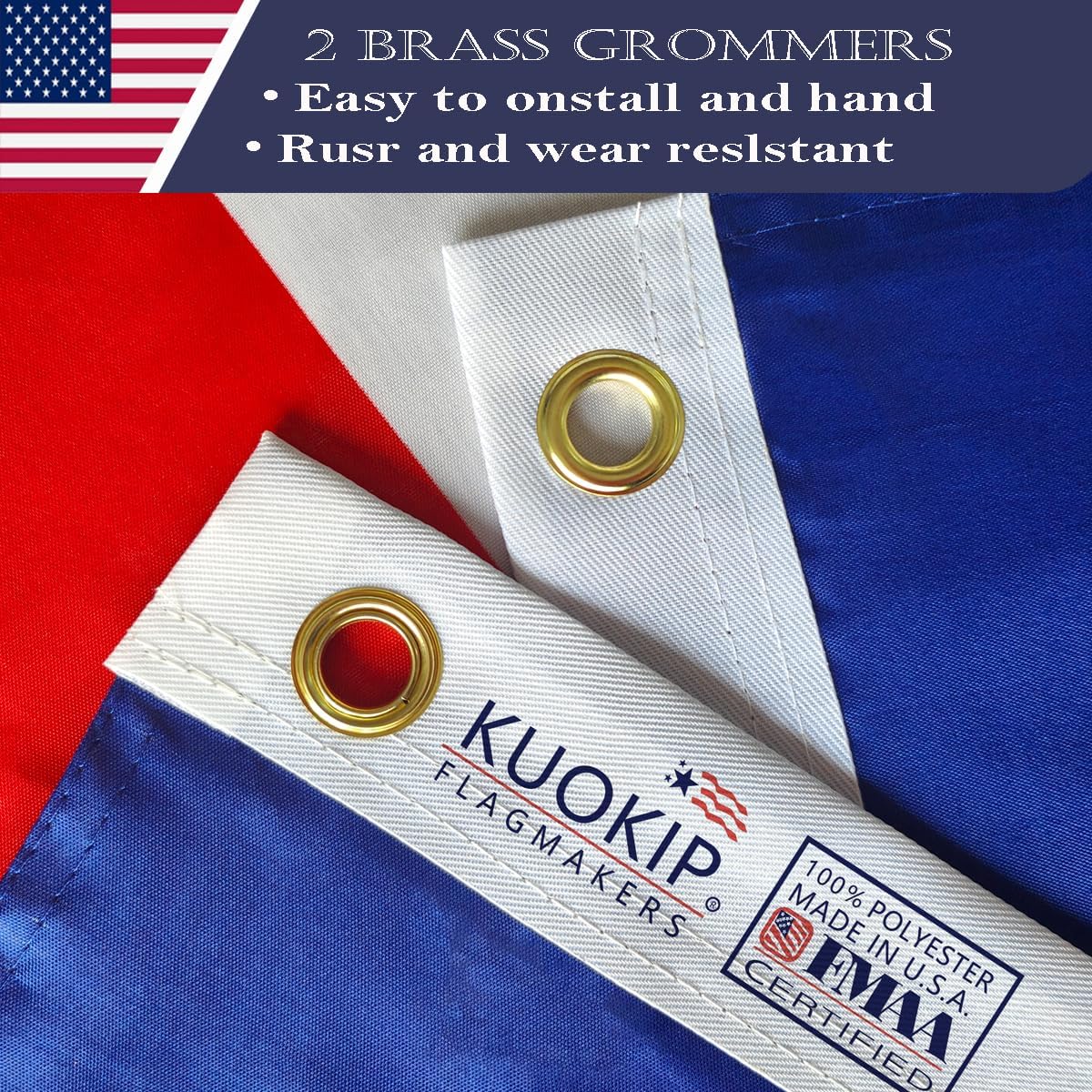 Double Sided Texas State Flag 3x5 Made in USA Outdoor Heavy Duty 3 Ply Polyester Texas Flags with White Starting Tape and 2 Brass Grommets