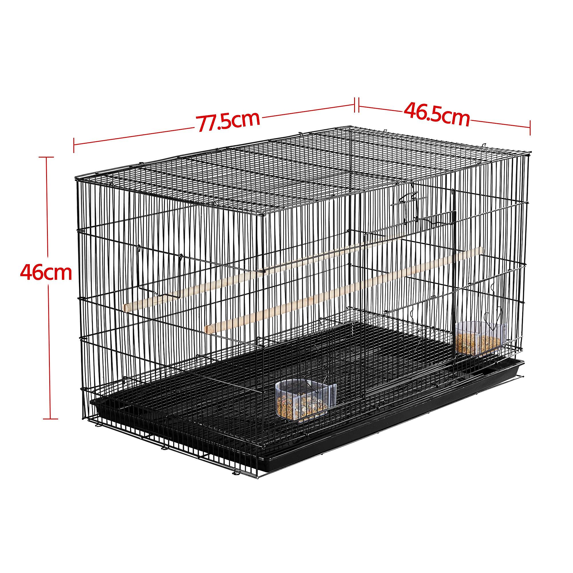 Yaheetech Jaula de pájaros apilable Ancha con Perchas, 76 x 45,5 x 45,5 cm
