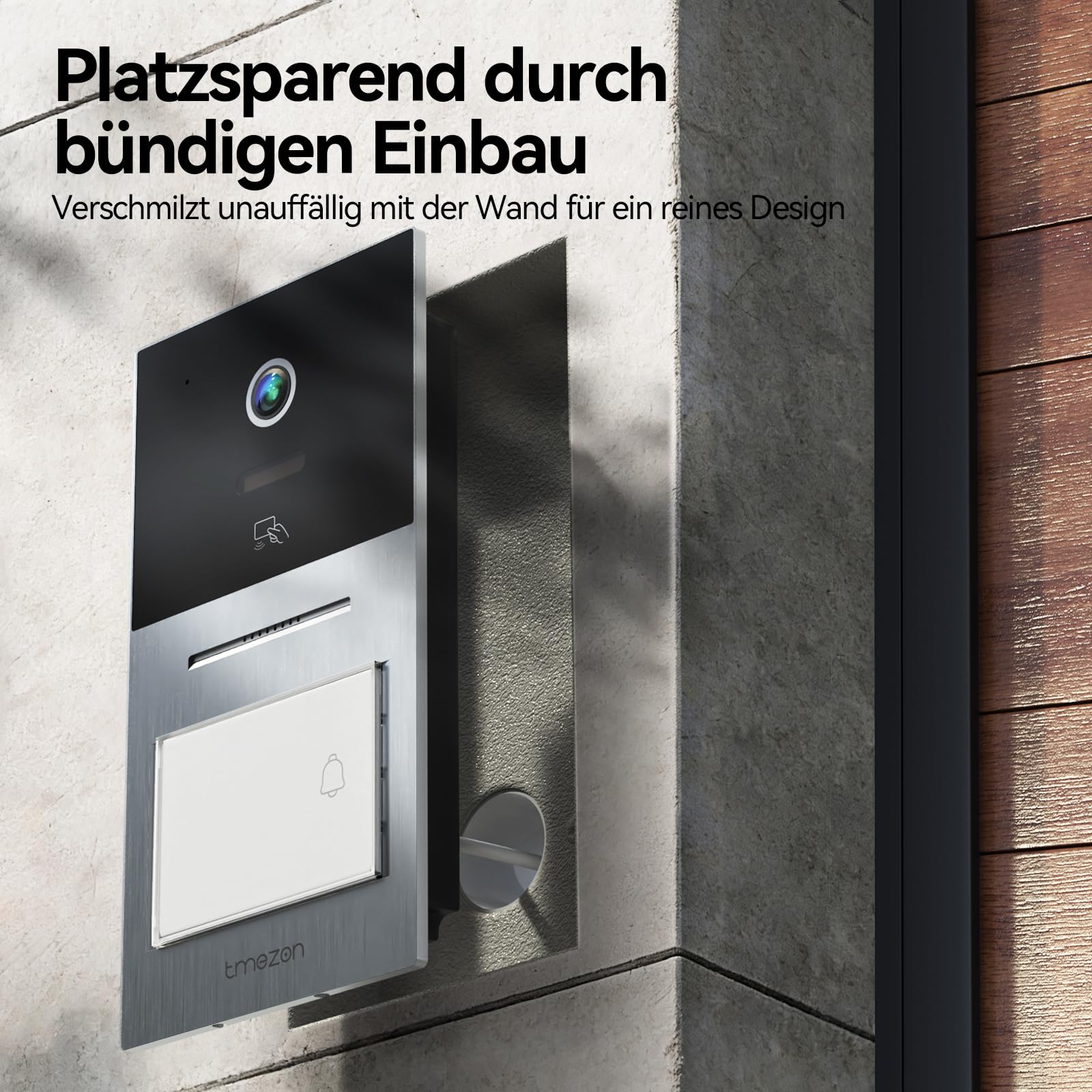 TMEZON WLAN Video Türsprechanlage mit Türöffner, 7''Farb-Touchscreen mit 1080P Metalldoorbell, 2-Draht Installation,Zwei-Wege-Audio,Personenerkennung, 3 Entsperrmethoden & App-Steuerung