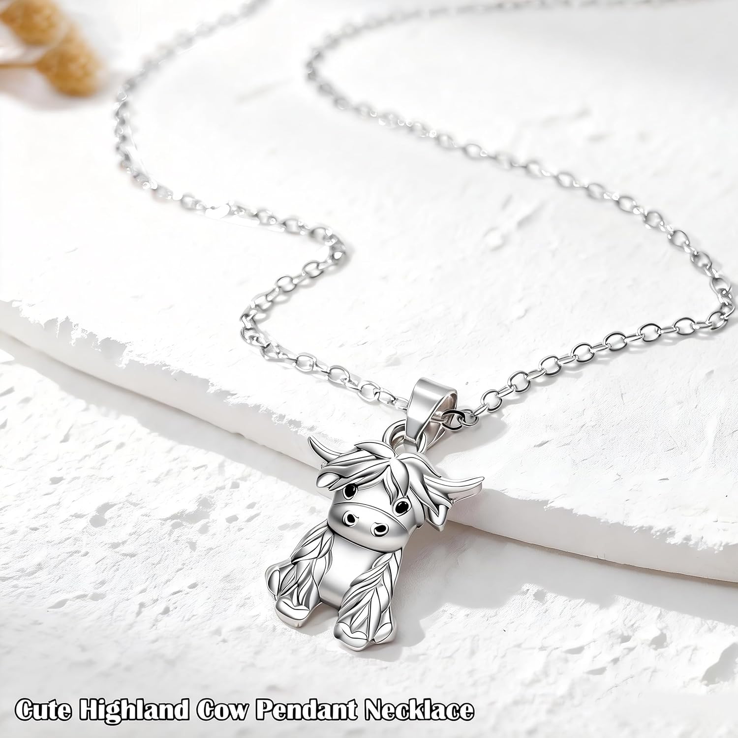 Cute Highland Cow Pendant Necklace for Women, Highland Cow Lovers Gift, Inspirational Jewelry Gift for Birthday Christmas Mother's Day - Image 4
