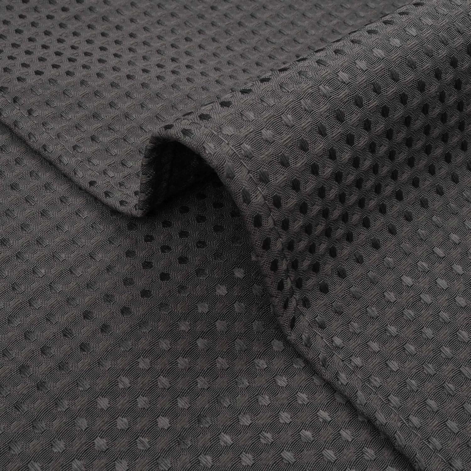 River Dream Rideau de Douche à Tissage gaufré avec Doublure à Clipser – 180 x 188 cm (l x H), de qualité hôtelière, Rideau de Bain Semblable au Spa, Gris Graphite