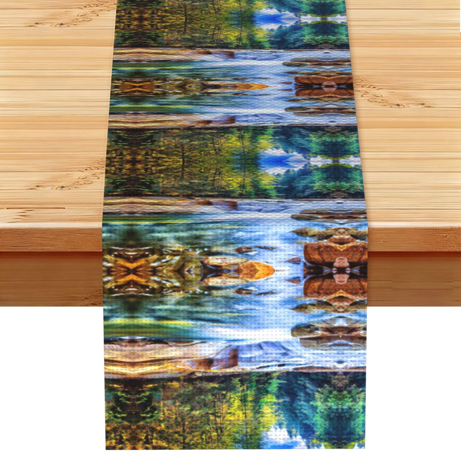 Aquarium Background Fish Tank Stylish Printed Table Cloth, Decorative Table Runner 13x72in for Home, Party and Banquet Home Decor