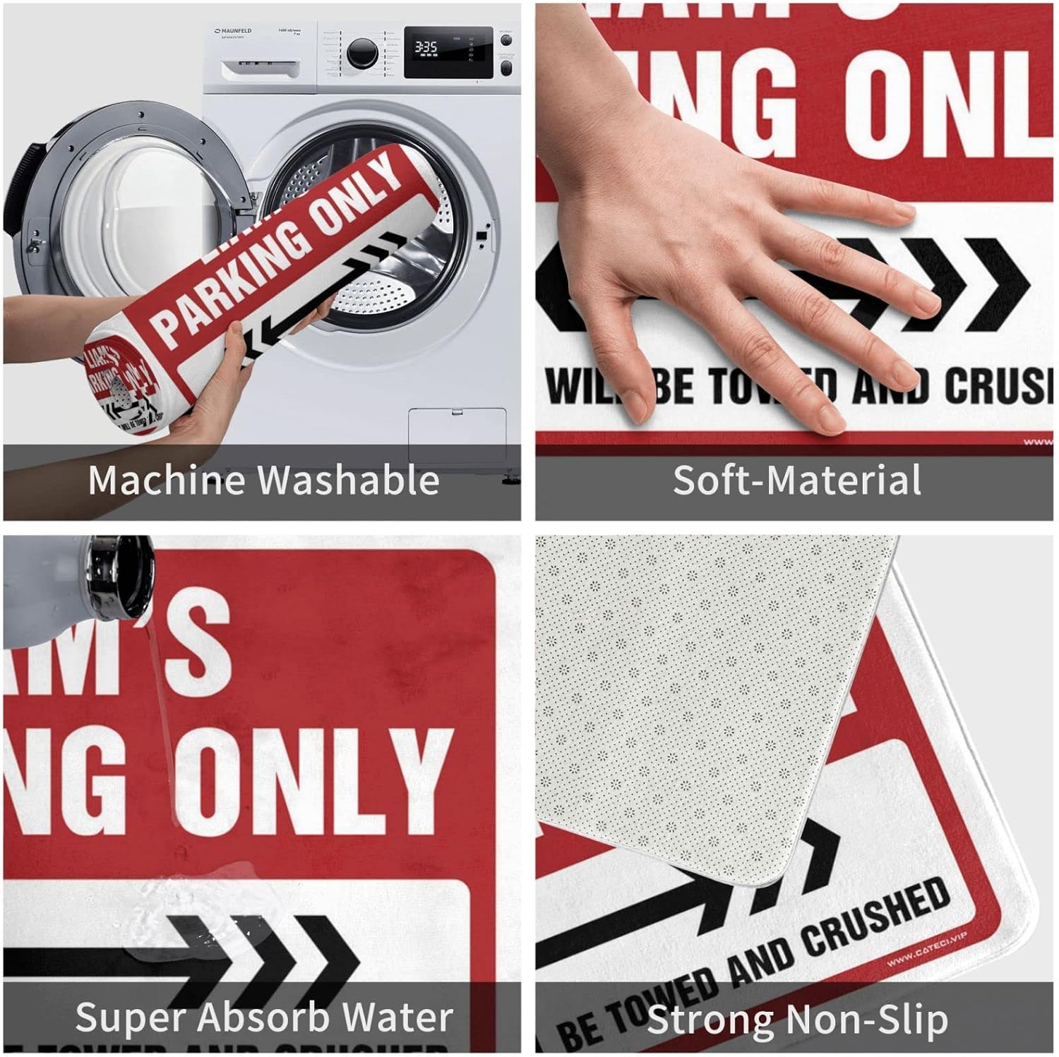 Plain Door Mat for Crafts Liam'S Parking Only Rug Fall Door Mats Outdoor Bathroom Gifts(Size:65X90CM), EHFPCSSBC-65X90CM