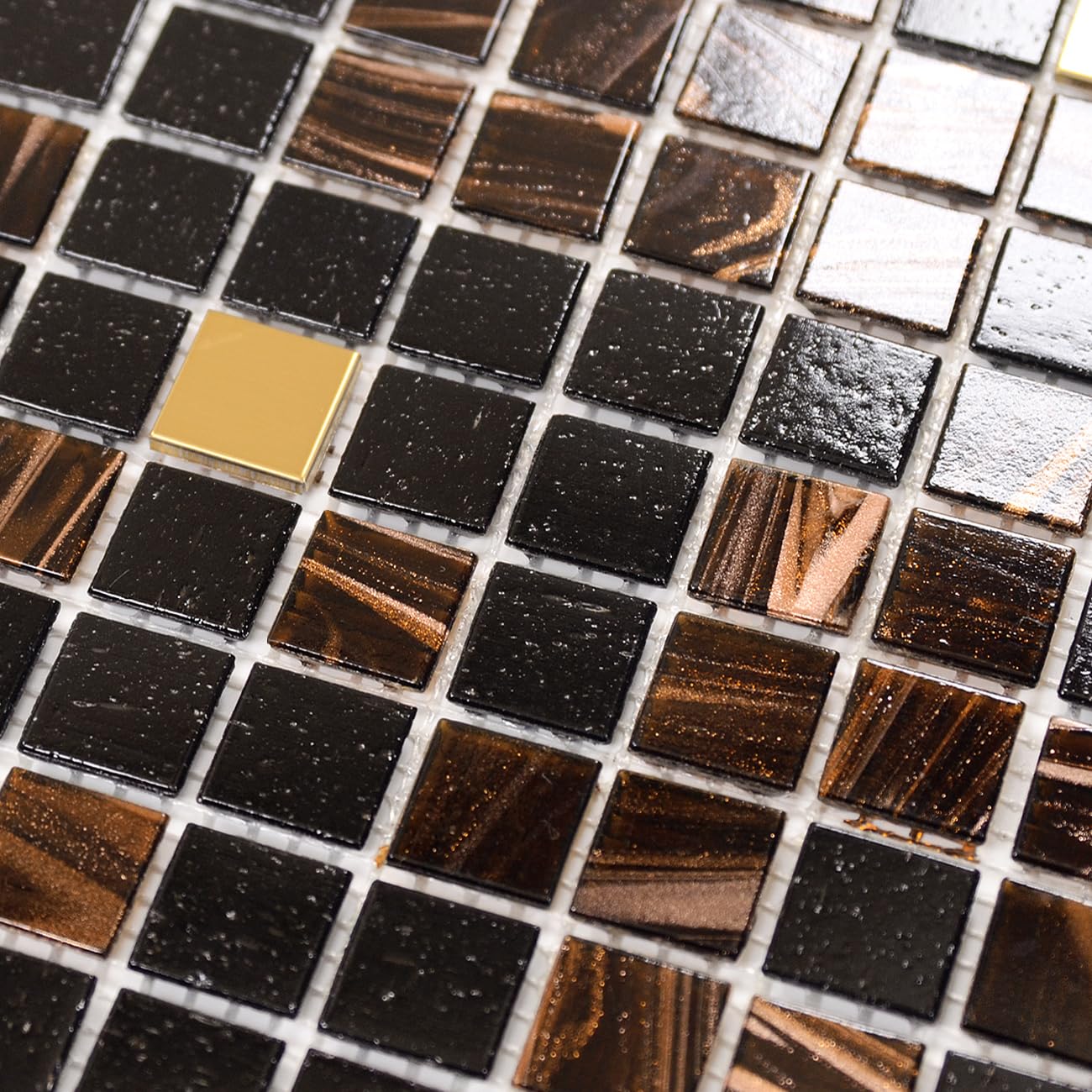 11.5sqft Bathroom Floor Tile, Pool Tile, Kitchen Backsplash, Bathroom Backsplash and Wall Tiles, Accent Wall, Swimming Pool, Shower, Fireplace, Hotels, Laundry,(10pcs, Black Brown)