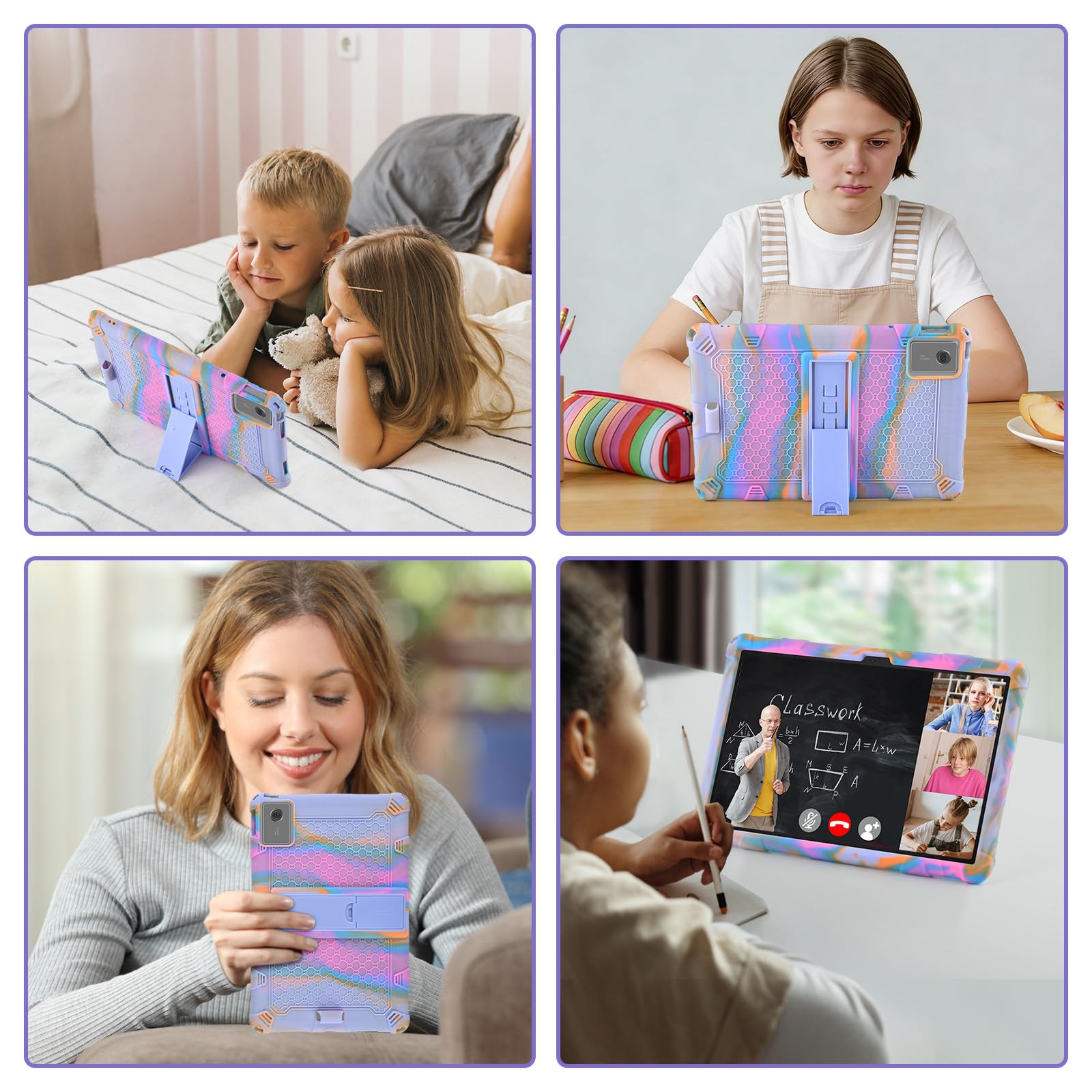 KATUMO Silikonowe etui dla dzieci do Lenovo Idea Tab 11 cali 2025/ Tab M11 2024/ Tab K11 Gen 2 11" 2025 (TB336/TB330/TB331/TB335), ochronne etui z paskiem na ramię i piórem do rysowania, kolorowe