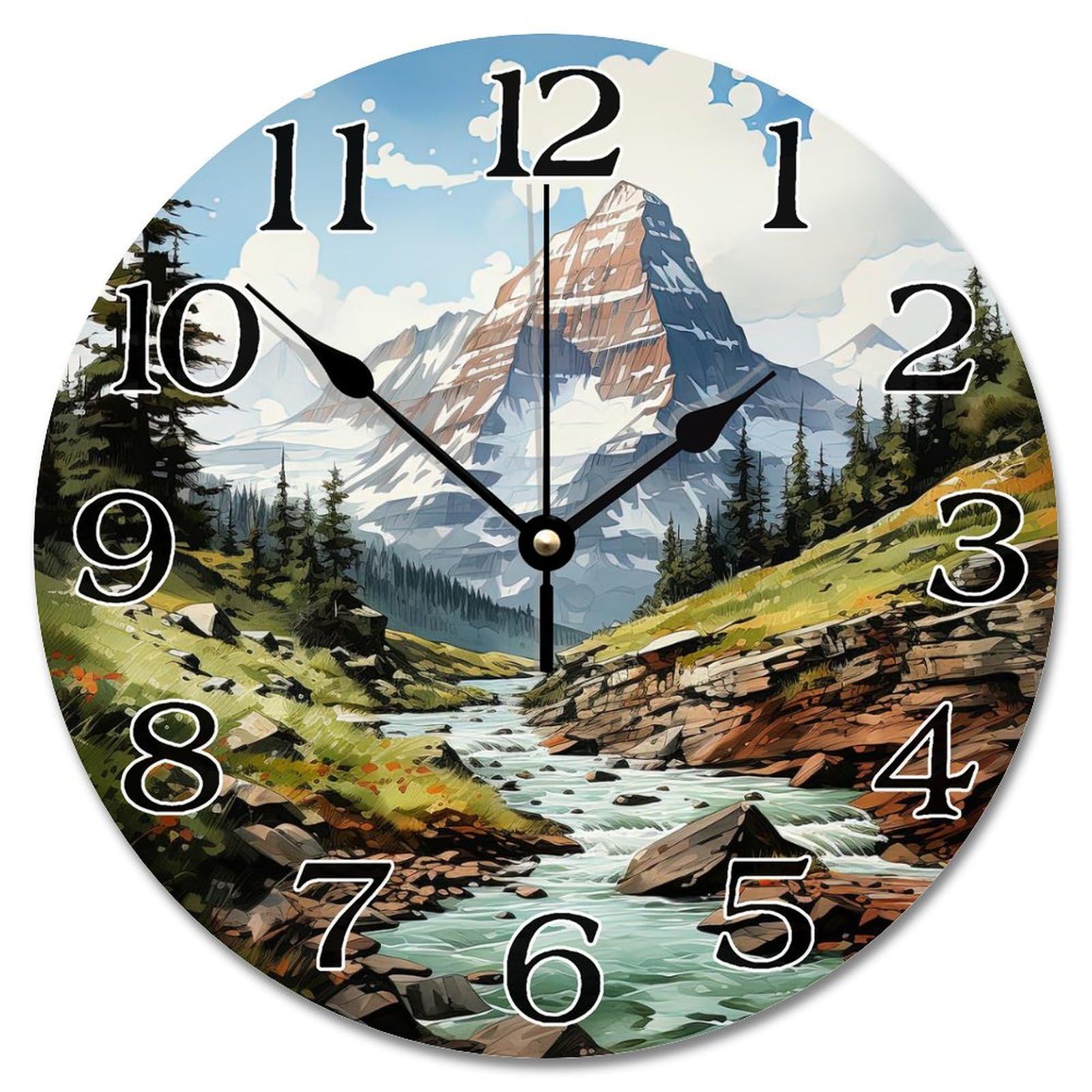 Horloge murale analogique à piles 25,4 cm lisibilité maximale