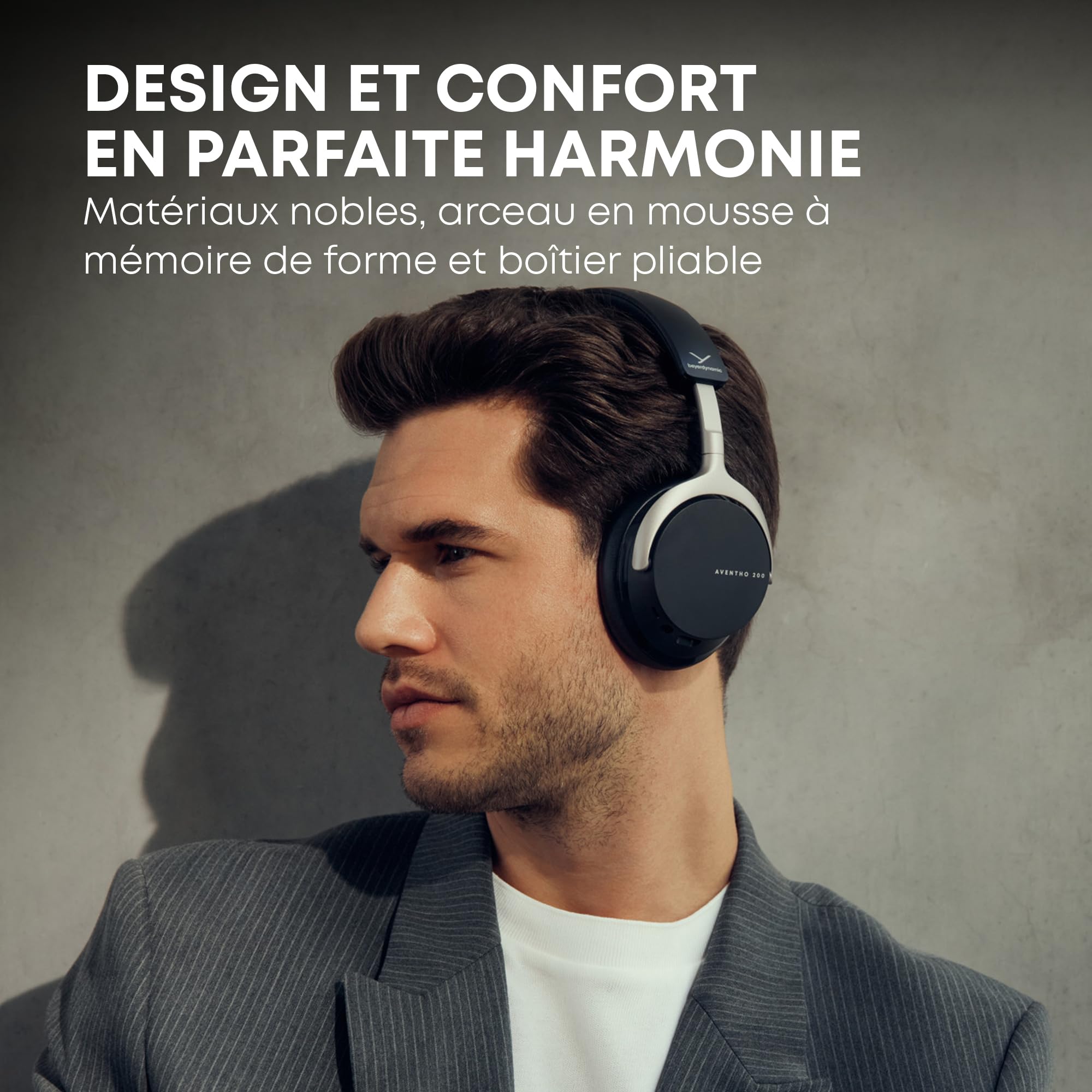 beyerdynamic AVENTHO 200 Casque sans Fil avec réduction du Bruit - 60 Heures d'autonomie, Coussinets d'oreille remplaçables, Couleur Noir - Nouvelle Mise à Jour Disponible Via l'application