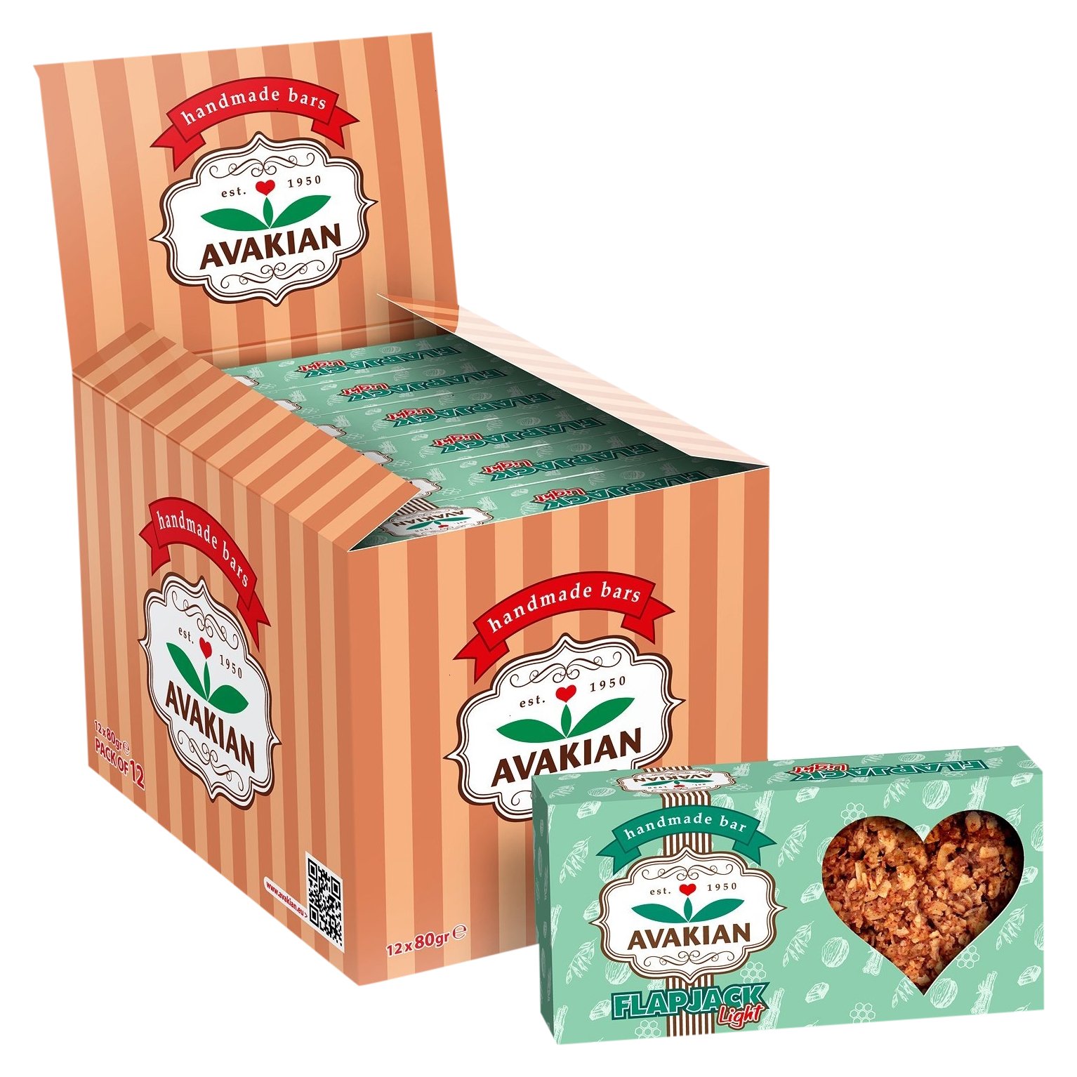 Flapjack Traditionally Handmade AVAKIAN - no sugar added ! 80gr (pack of 12)
