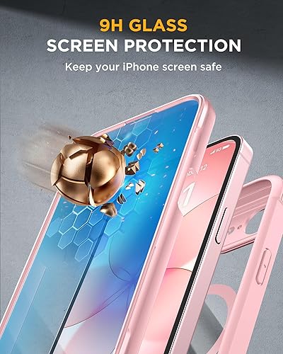 Vista 866 de Miracase - Funda magnética para iPhone 13 Pro Max de 6.7 pulgadas (compatible con MagSafe), transparente, completo, protector de pantalla de vidrio