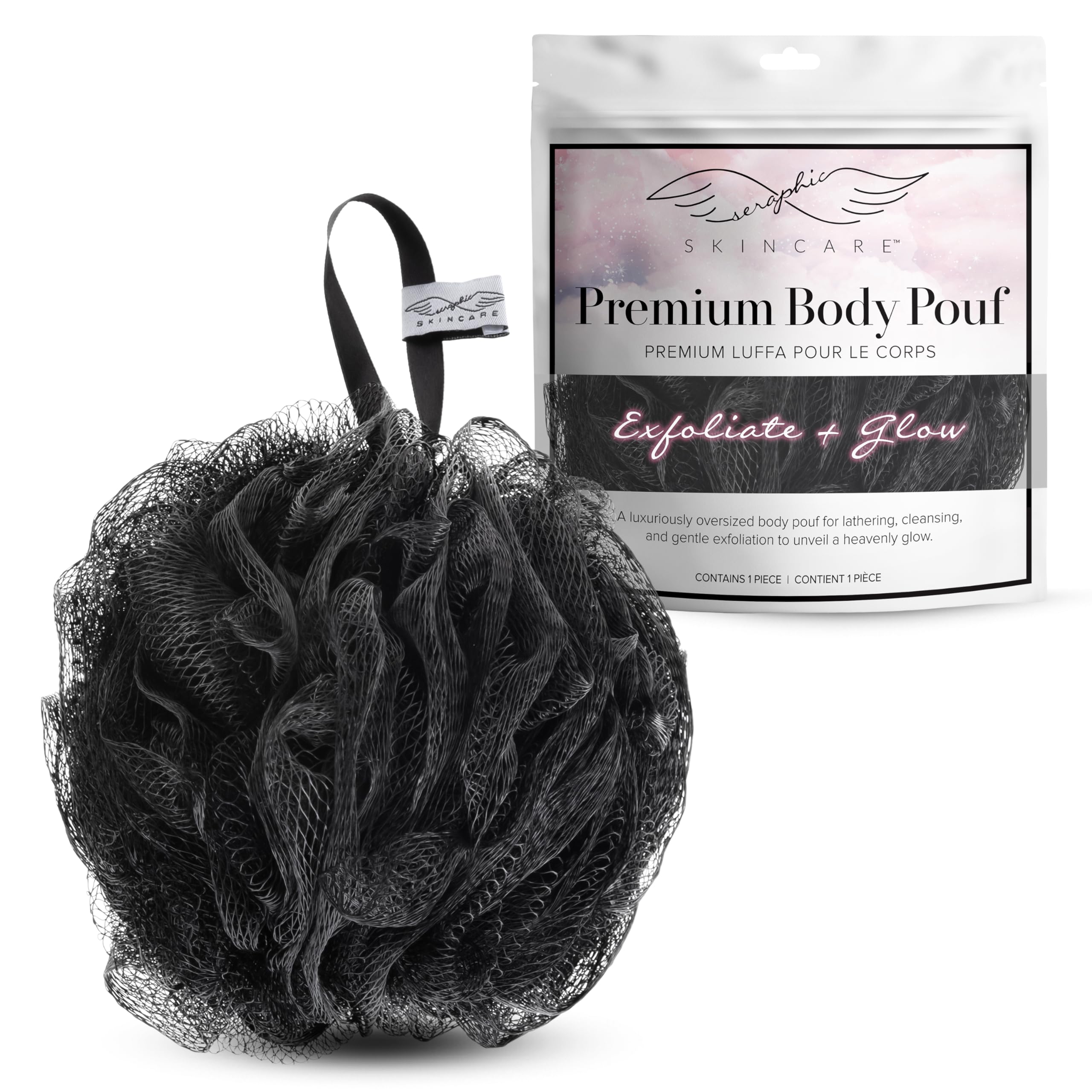 Seraphic Skincare Premium Body Loofah – XL 100g Shower Loofah Body Exfoliator for Gentle Daily Cleansing – Exfoliating Body Scrubber to Prep for Traditional Exfoliation & Reveal Smooth, Glowing Skin