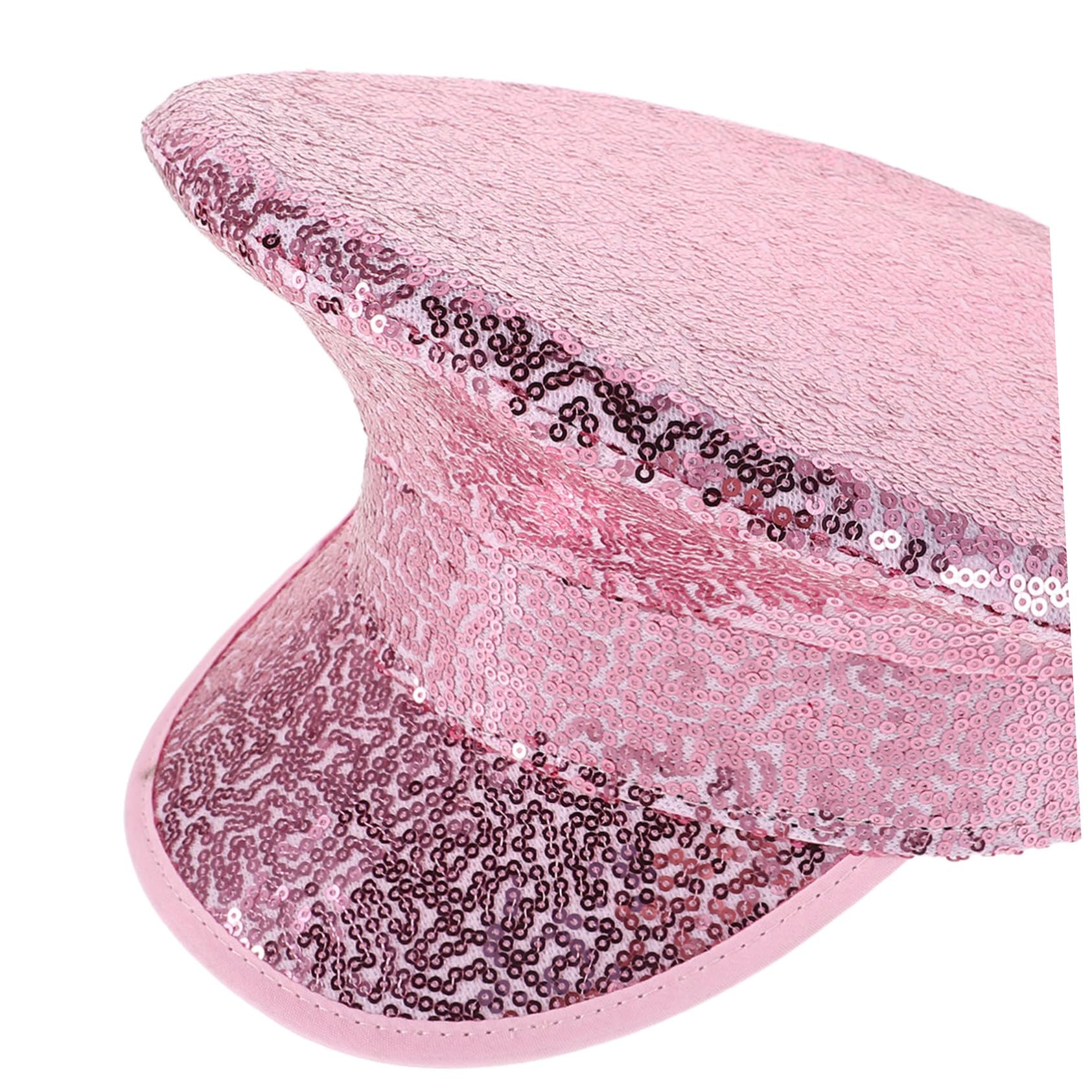 Cappello da Capitano Paillettes Rosa, Tesa Larga, Donna, Festa Estiva | Poliestere Leggero, Facile da Pulire, Stile Vintage, per Uscite All'aperto e Gite in Vela