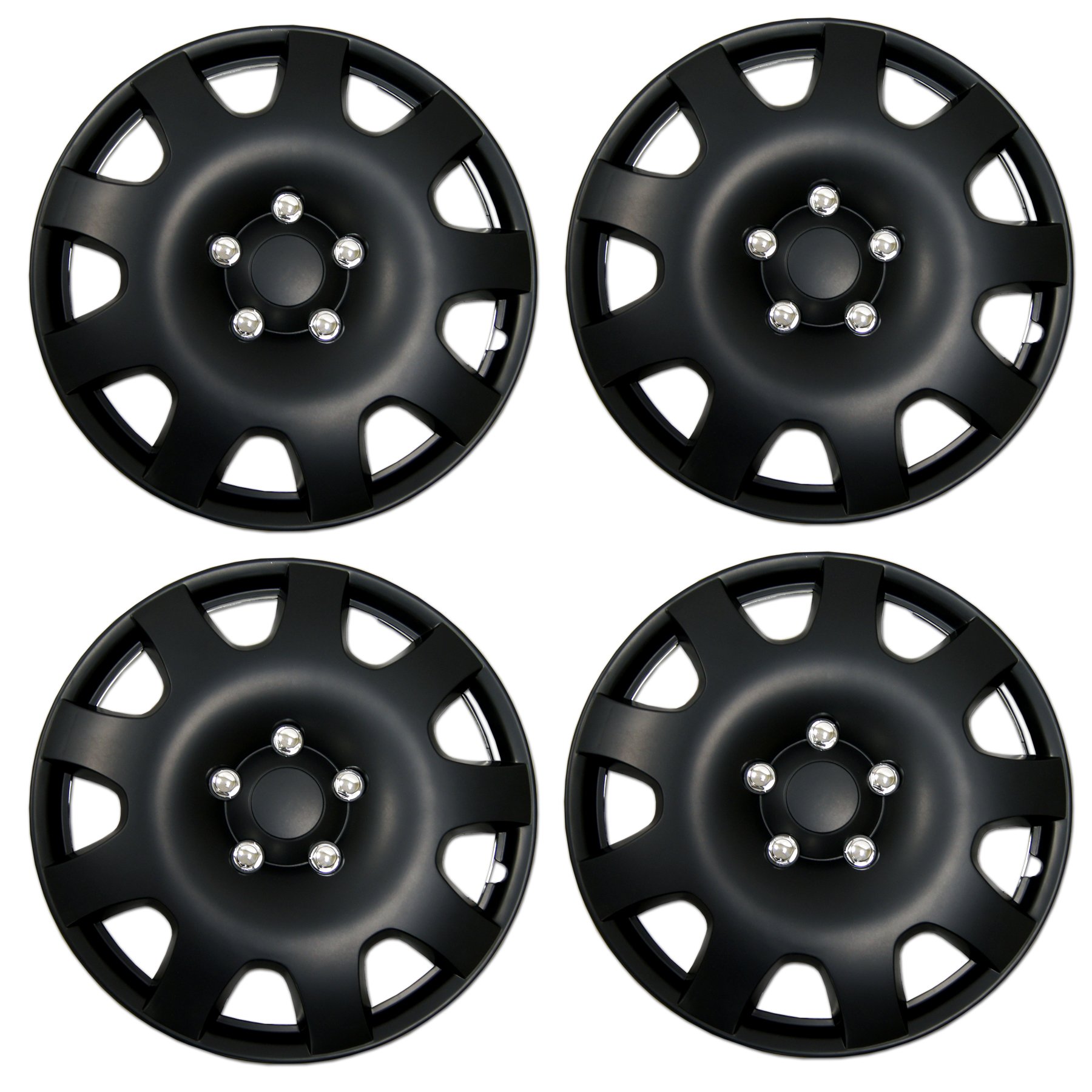 Tuningpros WC3-15-3533-B - Pack of 4 Hubcaps - 15-Inches | Black | Style 533 Style Snap-On (Pop-On) Type Matte Black Wheel Covers Hub-caps — view 41