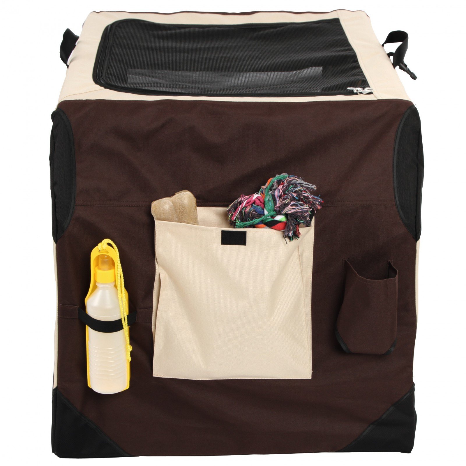 Kerbl 81353 Transportbox Journey 106 x 71 x 68.5 cm, braun / beige