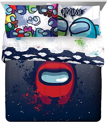 Miniatura 9 de Juego de ropa de cama Queen de 5 piezas de Star Wars The Mandalorian The Child, incluye edredón reversible y sábanas con Baby Yoda, de microfibra