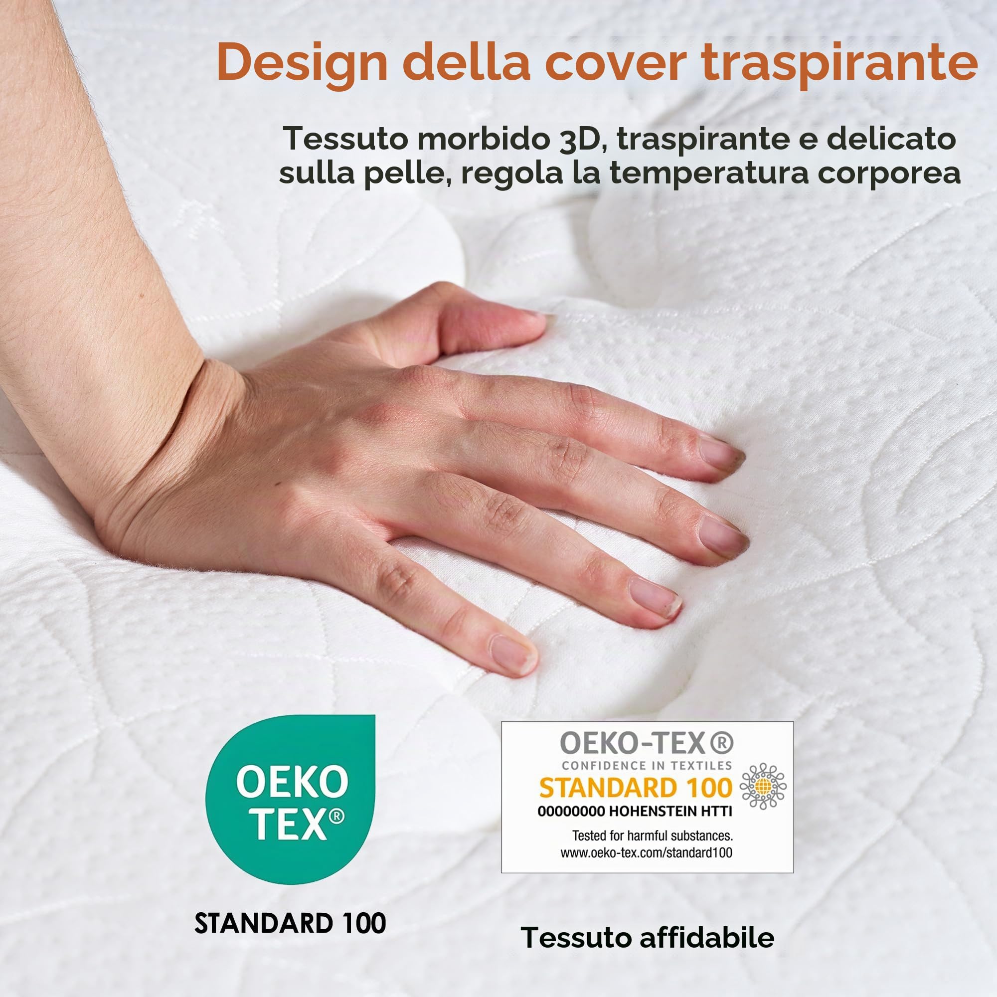 Materasso matrimoniale a molle insacchettate,140 x 200 x 25 cm