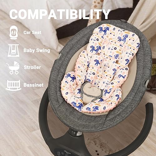 Miniatura 5 de Asiento de coche para niños y niñas, soporte suave para la cabeza del asiento de automóvil y 2 almohadillas de correa, inserto reversible para