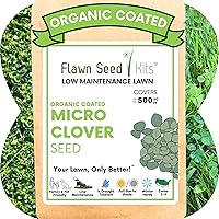 Flawn Seed Kits Micro Clover Seed 2.2oz - Organic Coated, Low Maintenance Lawn Alternative, Covers 500sqft, Eco-Friendly Pouch