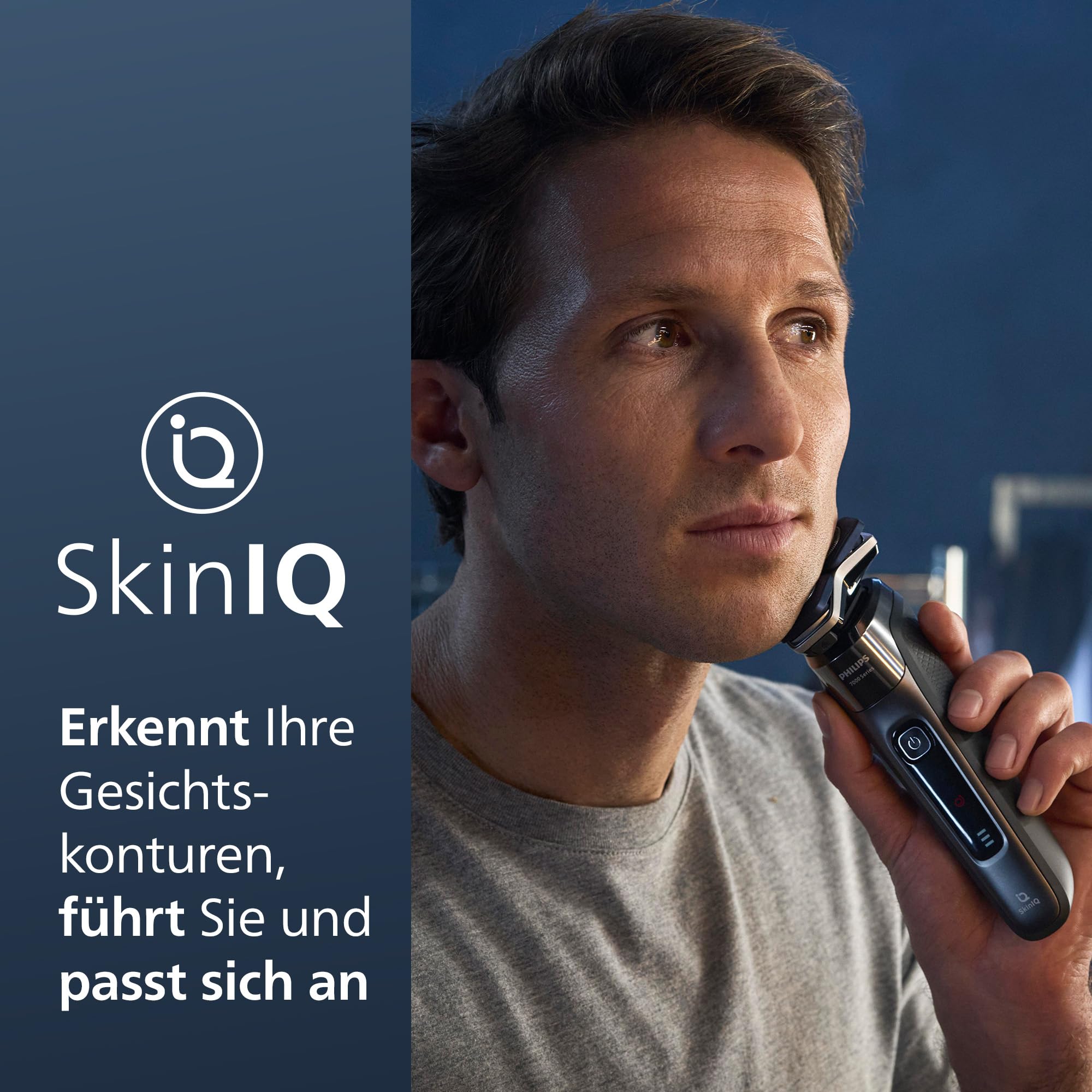 PHILIPS Shaver Series 7000 – Elektrischer Rasierer für Herren, Nass- und Trockenrasierer mit aufklappbarem Trimmer, Ladestation & Reiseetui (Modell S7887/35)