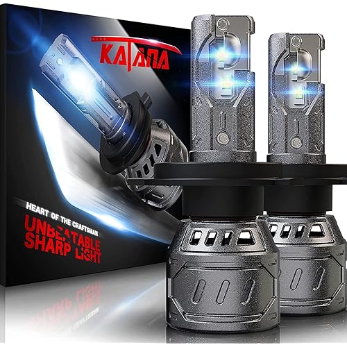 KATANA H4 LED Fog Light Bulb,16000LM 70W 6500K Xenon White Super Bright Plug and Play 9003 Halogen Replacement,Pack of 2,Powersports LED Bulbs for ATV/UTV