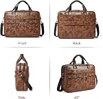 Shrrie Sac de messager en cuir pour femmes 16 inch Womens Portable Bag,Slip vintage imperméable pour les femmes Bureau,Travail