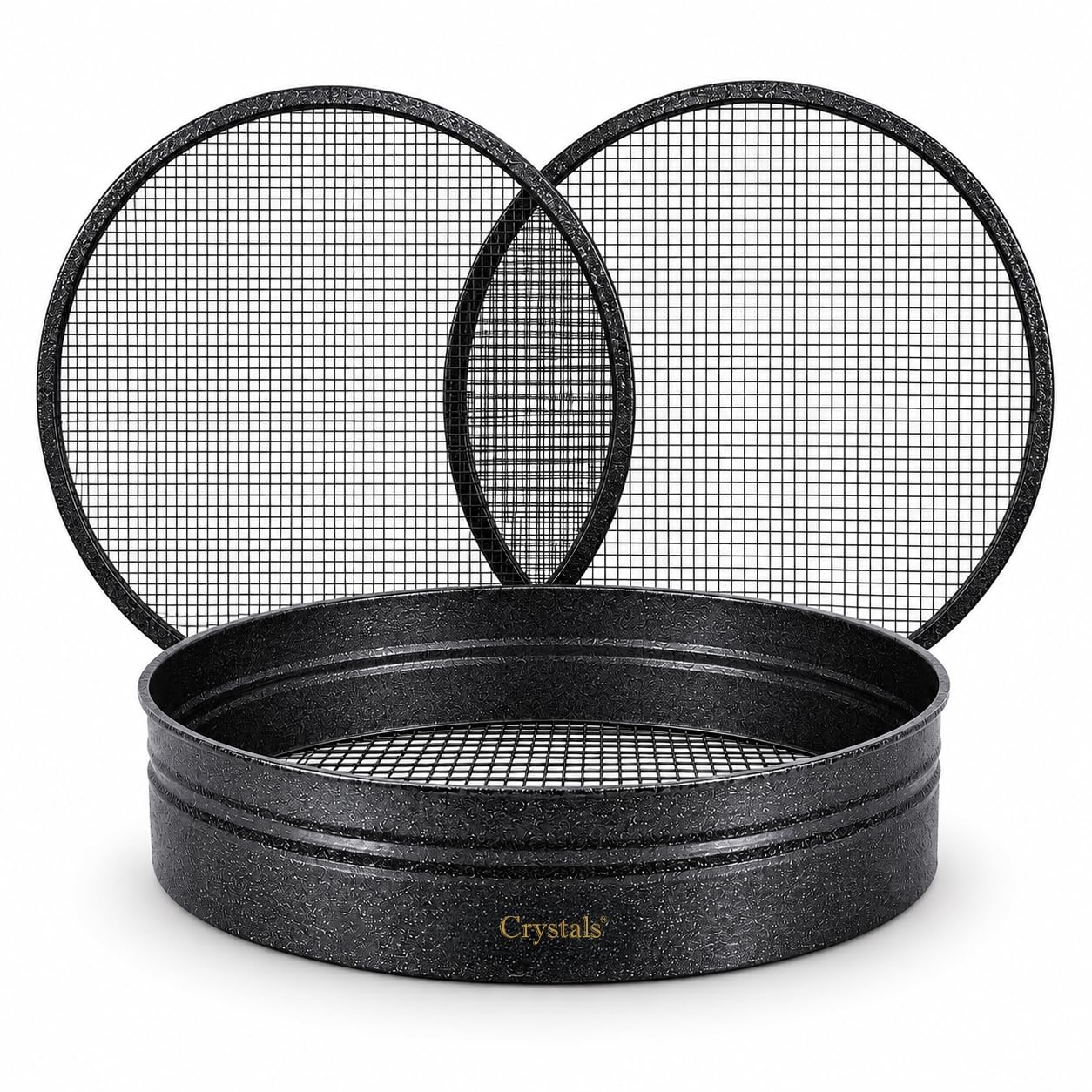 Crystals Garden Sievel, Soil Sieve, Metal Garden Riddle Mesh-12mm/6mm/3mm