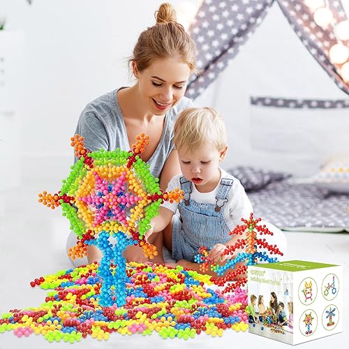 Miniatura 2 de CPSYUB Juego de discos de construcción entrelazados 200 bloques de construcción de vástago para niños de 4 a 8 años juguetes educativos para el aula