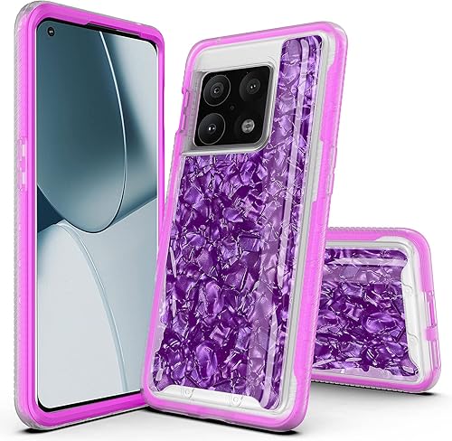 Rosebono Funda compatible con OnePlus 10 Pro, diseño gráfico híbrido para OnePlus 10 Pro (carcasa púrpura)