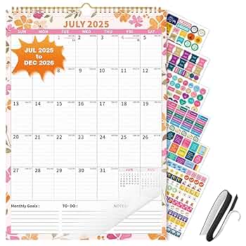 bound カレンダー Amazon.com: 2025 Wall Calendar Planner Hanging Spiral Bound