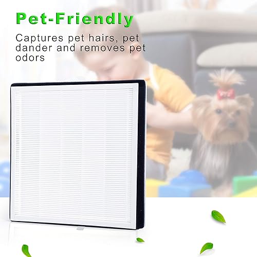 Miniatura 5 de Flintar Paquete de 2 filtros de repuesto de grado H13 premium, compatibles con purificador de aire RENPHO RP-AP001, RP-AP001S y RP-AP002, número de