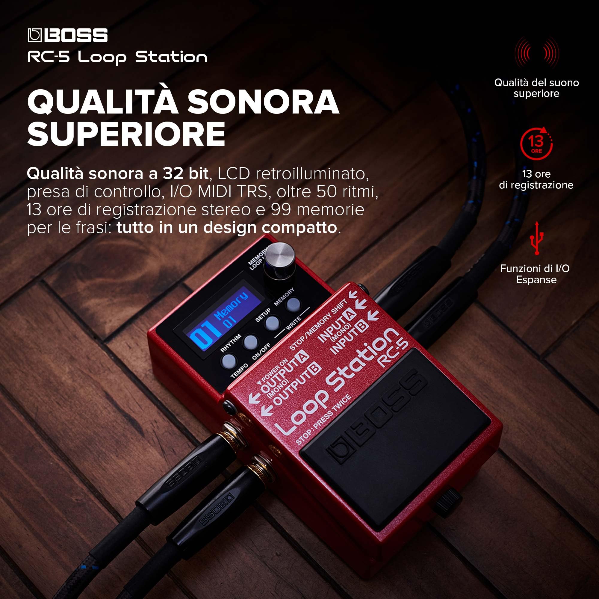 BOSS RC-5 Loop Station | Funzionalità di Looping Avanzate in