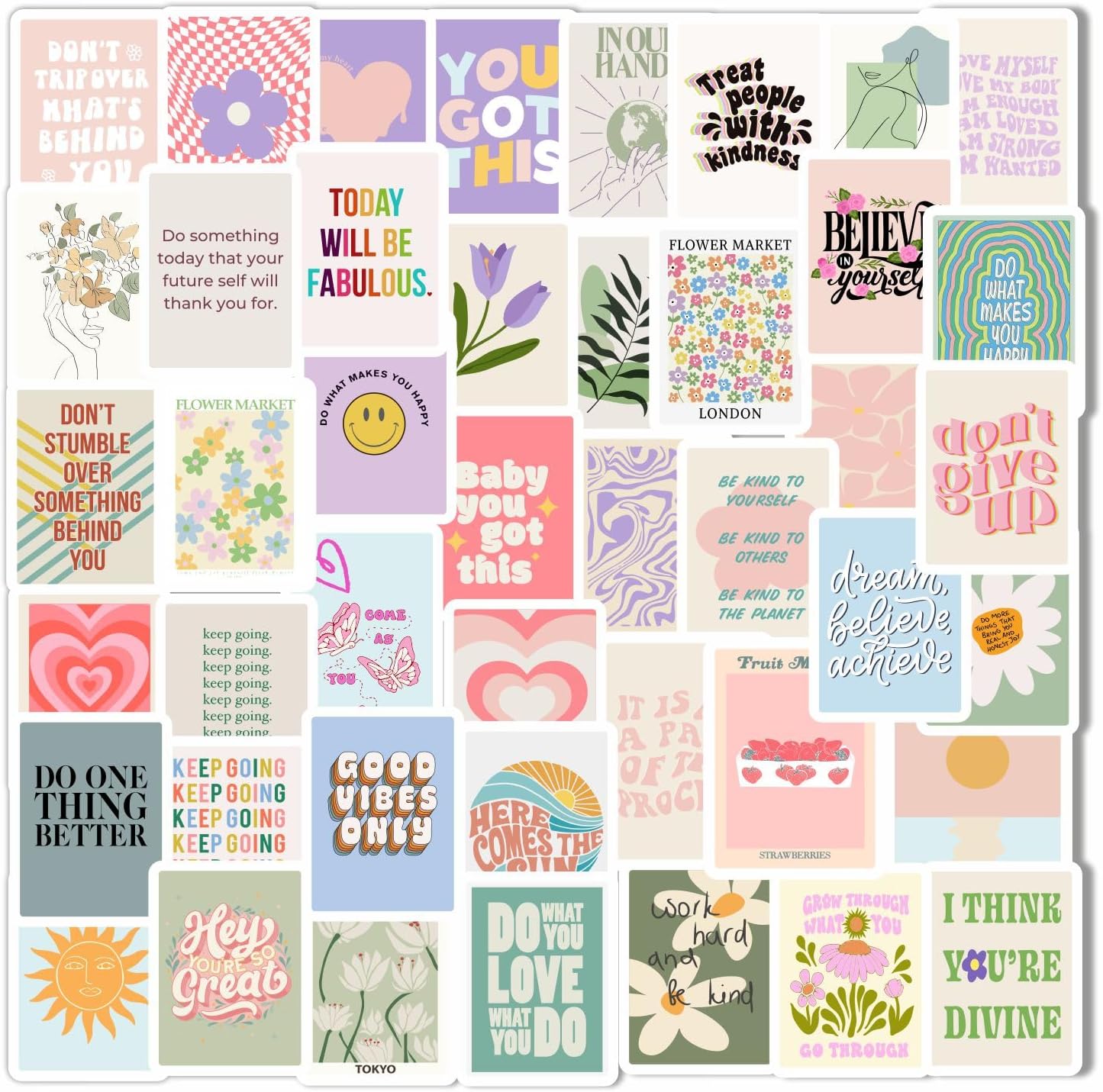 BulbaCraft Inspirational Quote Stickers for Water Bottle and Laptop - Inspirational Quote Party Favors & Decorations, Waterproof Vinyl Decals, Motivational and Uplifting Stickers